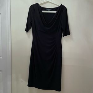 NWOT Ralph Lauren black cowl neck midi dress size 10